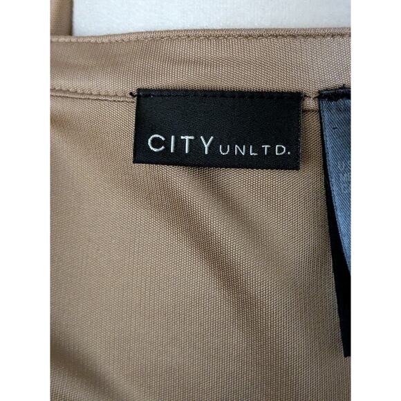 CITY UNLTD Toffee Gold Ruffle V-neck Long Sleeve Blouse SZ XL - Picture 10 of 13